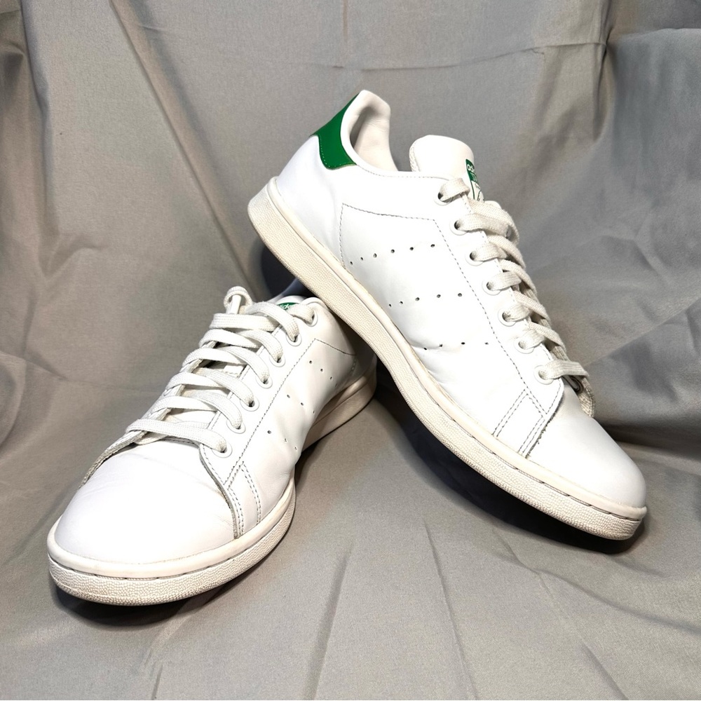 Adidas Stan Smith Men’s White Green Leather Sneakers Size 9.5
